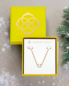 Kendra Scott Boxed Cailin Necklace White CZ Gold