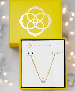 Kendra Scott Boxed Mini Elisa Ivory Mother of Pearl Gold