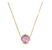 Load image into Gallery viewer, Kendra Scott Brynne Shell Necklace Gold Purple Iridescent Abalone Illusion
