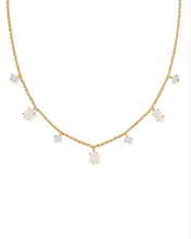 Load image into Gallery viewer, Kendra Scott Cailin Delicate Strand Necklace White Iridescent Crystal Gold
