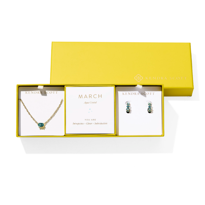 Kendra Scott Cailin Gift Set Gold Aqua Crystal