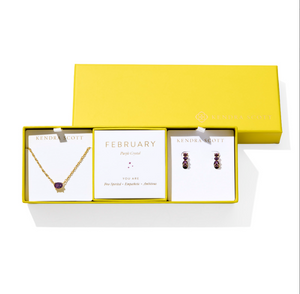 Kendra Scott Cailin Gift Set Gold Purple Crystal
