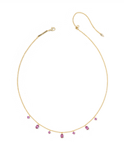 Load image into Gallery viewer, Kendra Scott Cailin Gold Strand Necklace Purple Crystal
