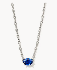 Kendra Scott Cailin Necklace Blue Crystal in Silver or Gold