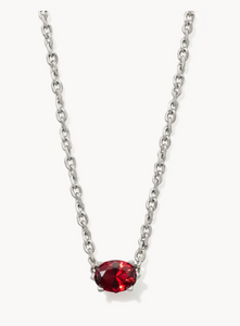 Kendra Scott Cailin Necklace Red Crystal in Silver or Gold