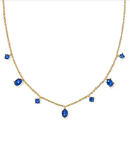 Load image into Gallery viewer, Kendra Scott Cailin Strand Necklace Gold Blue Crystal
