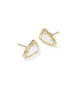 Kendra Scott Cheer Megaphone Stud Earrings Ivory Mother of Pearl