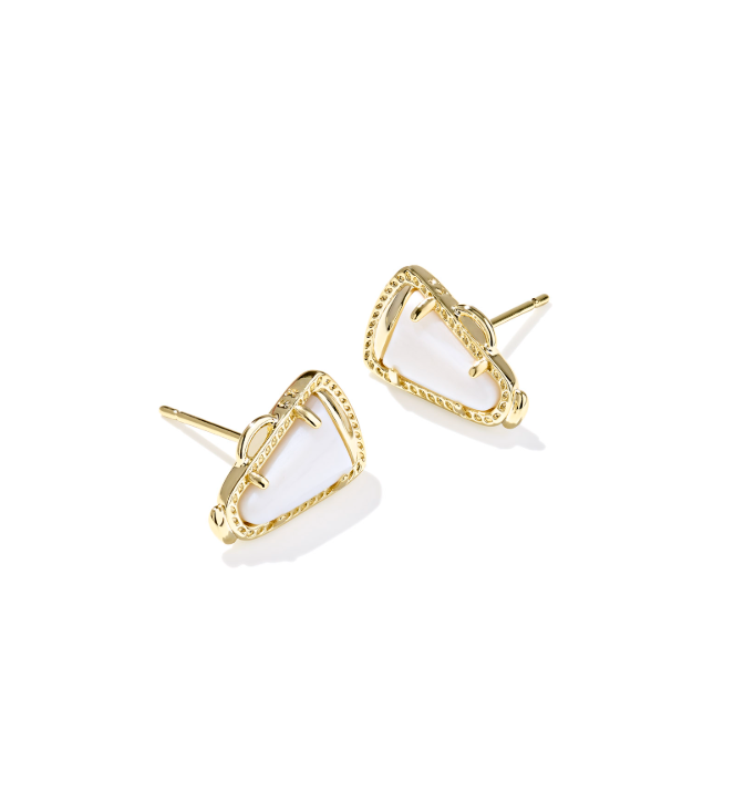 Kendra Scott Cheer Megaphone Stud Earrings Ivory Mother of Pearl