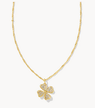 Load image into Gallery viewer, Kendra Scott Gold Clover Crystal Short Pendant Necklace
