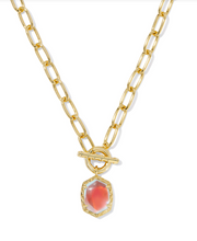 Load image into Gallery viewer, Kendra Scott Daphne Chain Link Necklace Dichroic Glass
