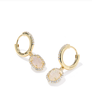 Load image into Gallery viewer, Kendra Scott Daphne Crystal Frame Huggie Iridescent Drusy
