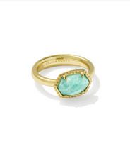 Load image into Gallery viewer, Kendra Scott Daphne Frame Band Ring Gold Teal Amazonite
