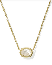 Load image into Gallery viewer, Kendra Scott Daphne Frame Pendant Necklace Gold Ivory Mother of Pearl
