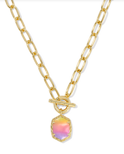 Kendra Scott Daphne Link Chain Necklace Sunrise Watercolor Illusion