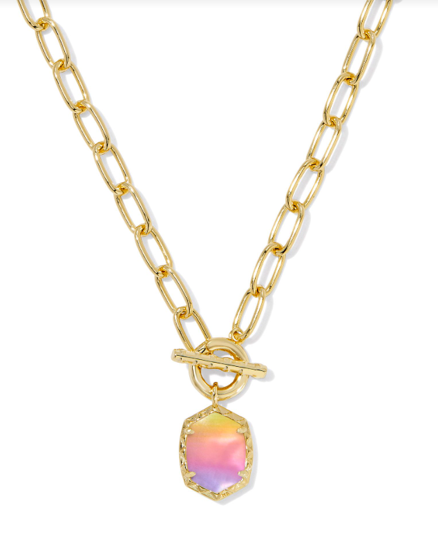 Kendra Scott Daphne Link Chain Necklace Sunrise Watercolor Illusion