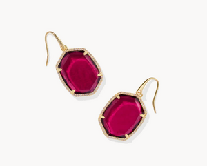 Kendra Scott Daphne Pave Frame Drop Earrings Berry Mica