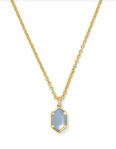 Kendra Scott Daphne Pendant Necklace Sky Blue Mother of Pearl Gold