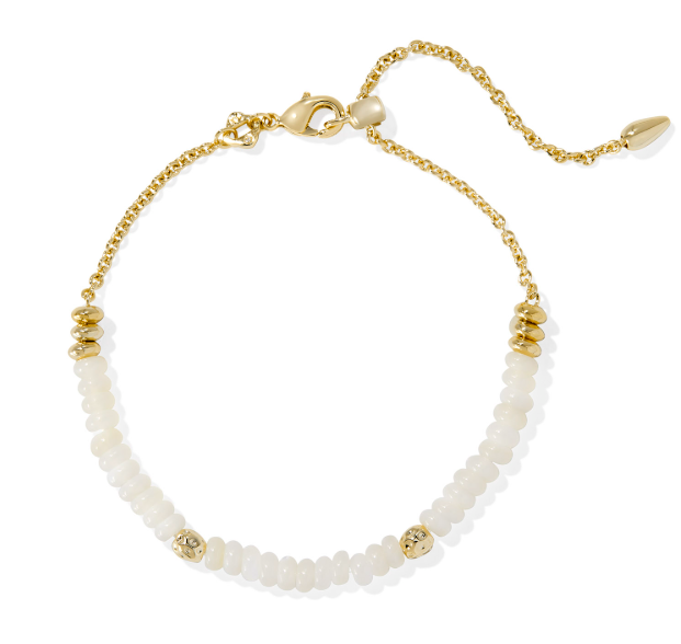 Kendra Scott Deliah Delicate Chain Bracelet Gold Ivory Mother of Pearl