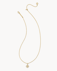 Kendra Scott Dira Crystal Pendant Necklace in Gold White Mix