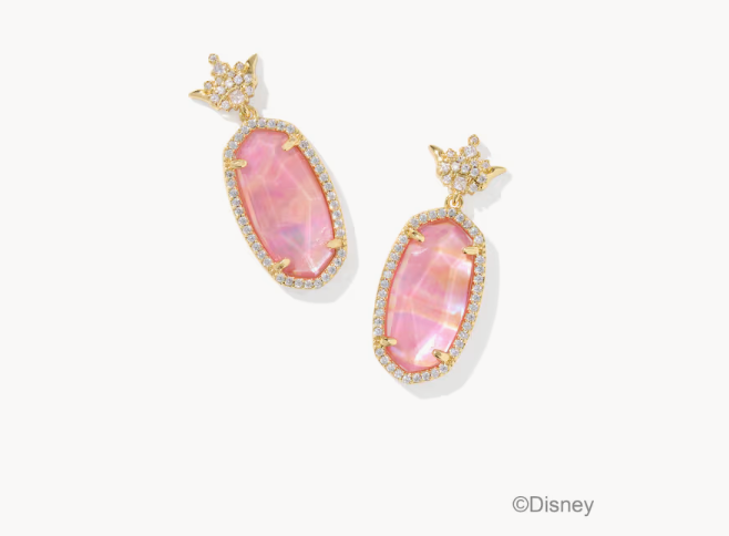 Kendra Scott Disney Princess Dana Drop Earrings in Light Pink Iridescent Abalone Gold