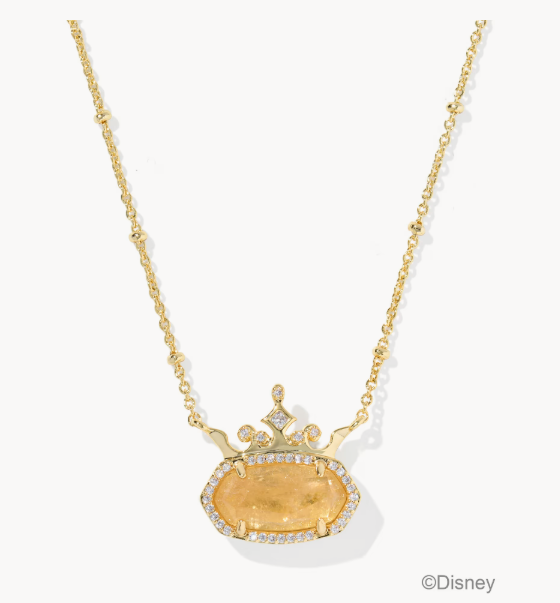 Kendra Scott Disney Princess Elisa Necklace in Gold Orange Citrine