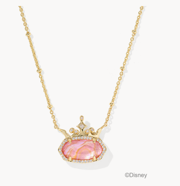 Kendra Scott Disney Princess Elisa Pendant Necklace Light Pink Iridescent Abalone