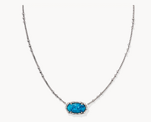 Load image into Gallery viewer, Kendra Scott Elisa Bamboo Frame Necklace Indigo Silver
