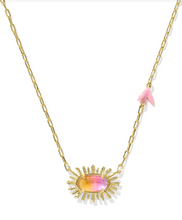 Load image into Gallery viewer, Kendra Scott Elisa Bird Pendant Necklace Sunrise Watercolor Illusion
