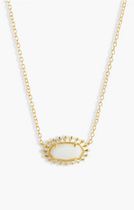 Kendra Scott Elisa Framed Burst Necklace in Gold White Mother of Pearl