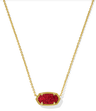 Load image into Gallery viewer, Kendra Scott Elisa Gold Bright Red Drusy Necklace
