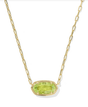 Load image into Gallery viewer, Kendra Scott Elisa Luxe Pendant Necklace Light Green CZ Gold
