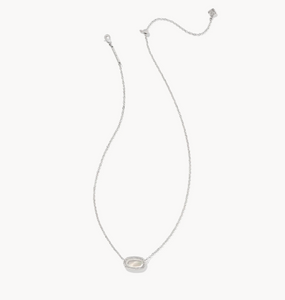 Kendra Scott Elisa Ridge Necklace in Silver Ivory Mother of Pearl
