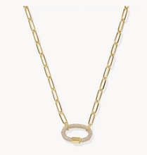 Load image into Gallery viewer, Kendra Scott Emery Chain Link White Crystal Necklace
