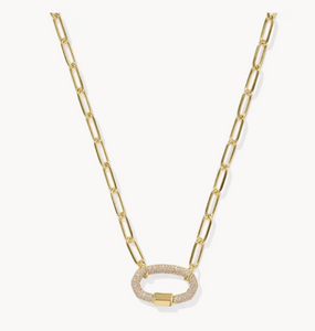 Kendra Scott Emery Chain Link White Crystal Necklace