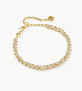 Kendra Scott Emery Tennis Bracelet White Crystal in Gold or Silver