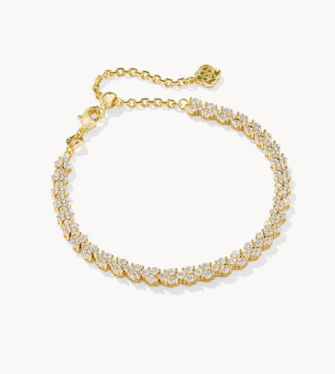 Kendra Scott Emery Tennis Bracelet White Crystal in Gold or Silver