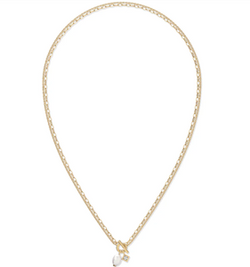 Kendra Scott Eve Multi Strand Chain Necklace White Pearl in Gold or Silver