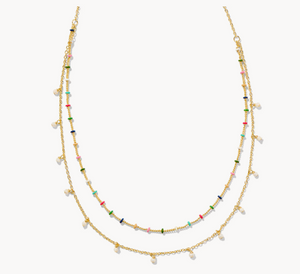 Kendra Scott Eve Multi Strand Necklace Multi Mix in Gold or Silver