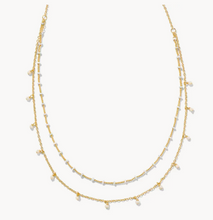 Load image into Gallery viewer, Kendra Scott Eve Multi Strand Necklace White Mix in Gold or Silver
