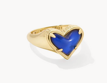 Load image into Gallery viewer, Kendra Scott Framed Ari Heart Band Ring Mood Stone Gold or Silver
