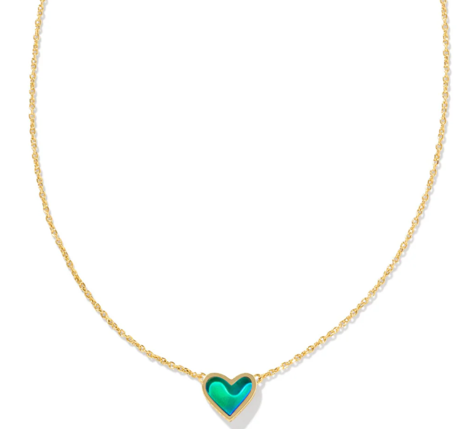 Kendra Scott Framed Ari Heart Necklace Mood Stone in Gold or Silver