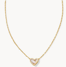 Load image into Gallery viewer, Kendra Scott Framed Ari Heart Necklace in Gold Iridescent Abalone
