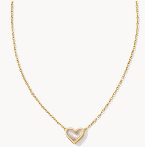 Kendra Scott Framed Ari Heart Necklace in Gold Iridescent Abalone