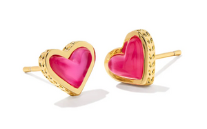 Kendra Scott Framed Ari Heart Stud Earrings Gold Azalea Illusion