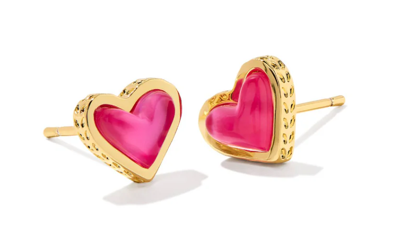 Kendra Scott Framed Ari Heart Stud Earrings Gold Azalea Illusion