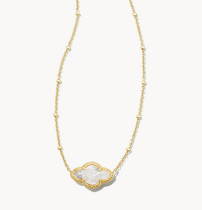 Kendra Scott Gold Abbie Necklace In Ivory Mother of Pearl
