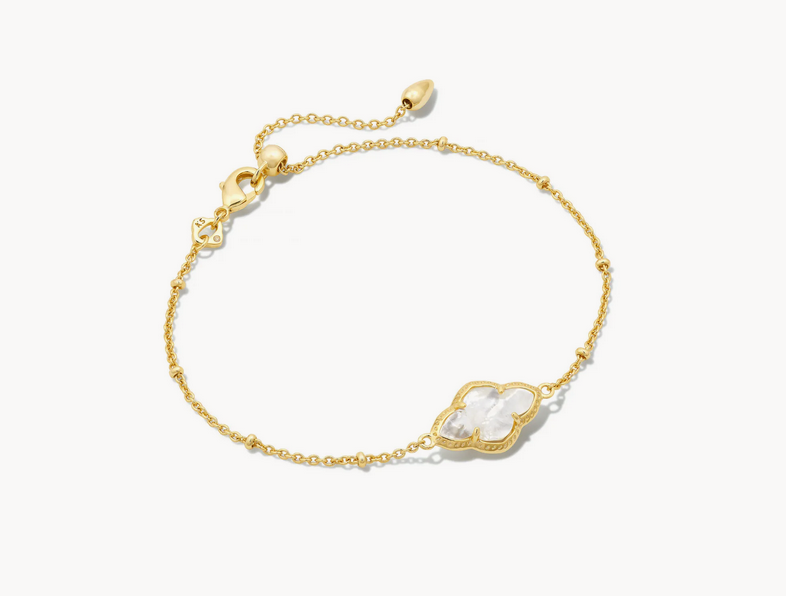 Kendra Scott Gold Abbie Satellite Bracelet In Ivory Mother Of Pearl
