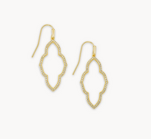 Load image into Gallery viewer, Kendra Scott Gold Abbie Small Frame Earrings In White Crystal
