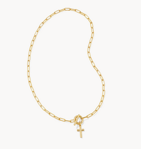 Kendra Scott Gold Cross Link and Chain Necklace