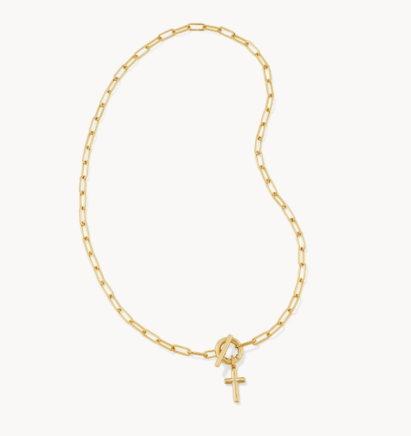 Kendra Scott Gold Cross Link and Chain Necklace